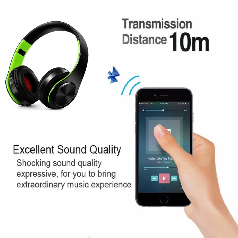 Bluetooth наушники TOPROAD портативные с поддержкой FM радио TF карты AUX|bluetooth headphone|bluetooth