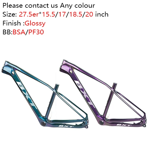Китайский BXT карбоновый 27,5 er рамы для горного велосипеда Дешевые MTB карбоновая рама ось 12 мм обмен Открытый 9 мм - Цвет: chameleon