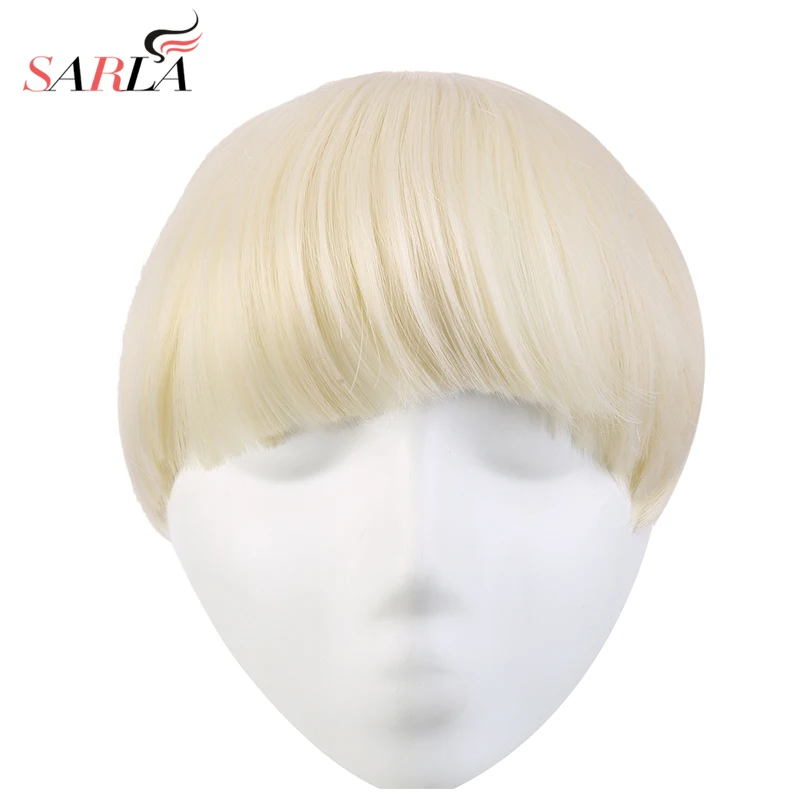 

SARLA 10pcs/lot Clip In Synthetic Blunt Bangs Fringe Hair Pieces Resist High Temperature Fibre B7