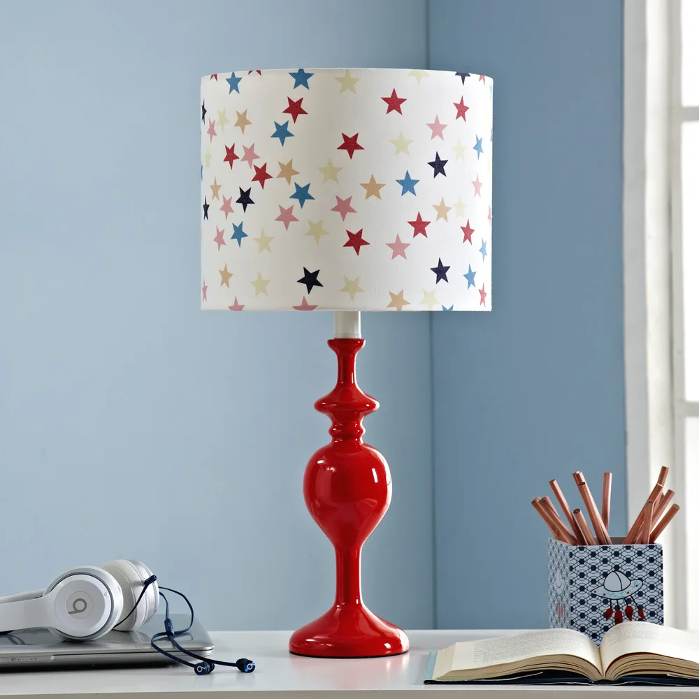 

2016 New Cottage Creative Stars Resin Fabric Led E27 Table Lamp For Children's Room Kid's Present H 57cm 1774