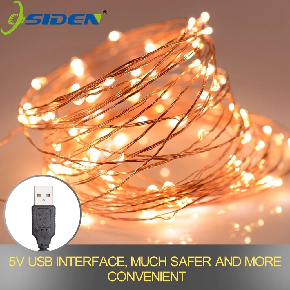 

LED String usb 5v Strip Powered Decorative Silver String Christmas Lights 2M/5M/10 Warm White White for Christmas Wedding Party