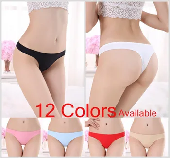 

6PCS/PACK Intimates Invisible Underwear String Panty Sexy Seamless Crotch Thong Ice Ultra thin Women Female T Pants Ladies H045