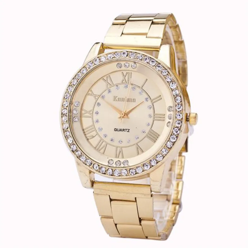 

New Fashion Casual Watch Women's Men's Crystal Rhinestone Stainless Steel Analog Hour Quartz Wrist Watch Unisex Clock Relogios