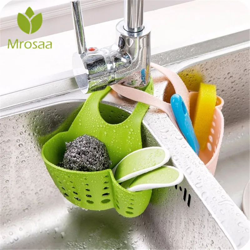 

Mrosaa 1Pc Home Portable Hanging Drain Bag Basket Bath Storage Gadget Tools Sink Sponge Holder Kitchen Accessory