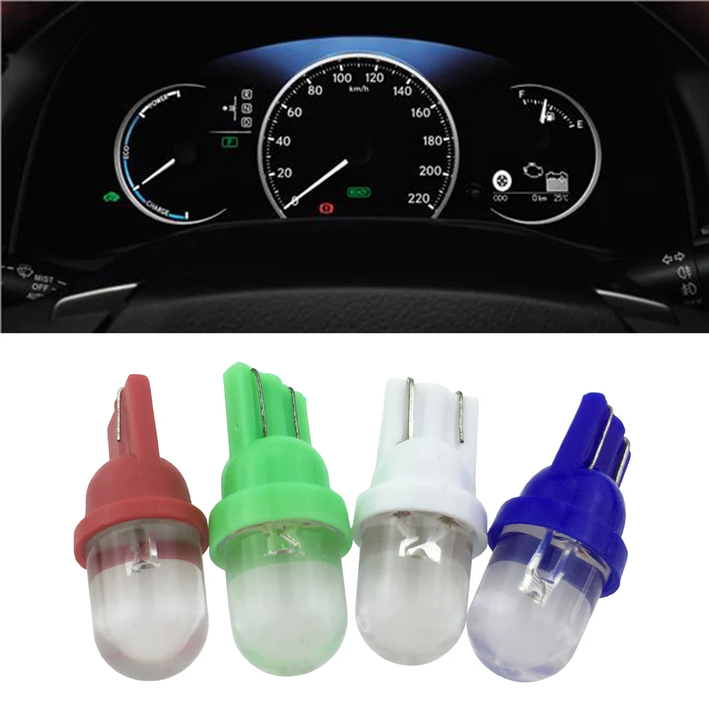 

10PCS T5 led car dashboard light instrument automobile door Wedge Gauge reading lamp bulb 12V cob smd Car Styling