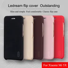 for xiaomi mi 5x Leather case Lenuo Premium Ultra thin PU Soft flip cover for Xiaomi 5X mobile phone bag shell with card pocket