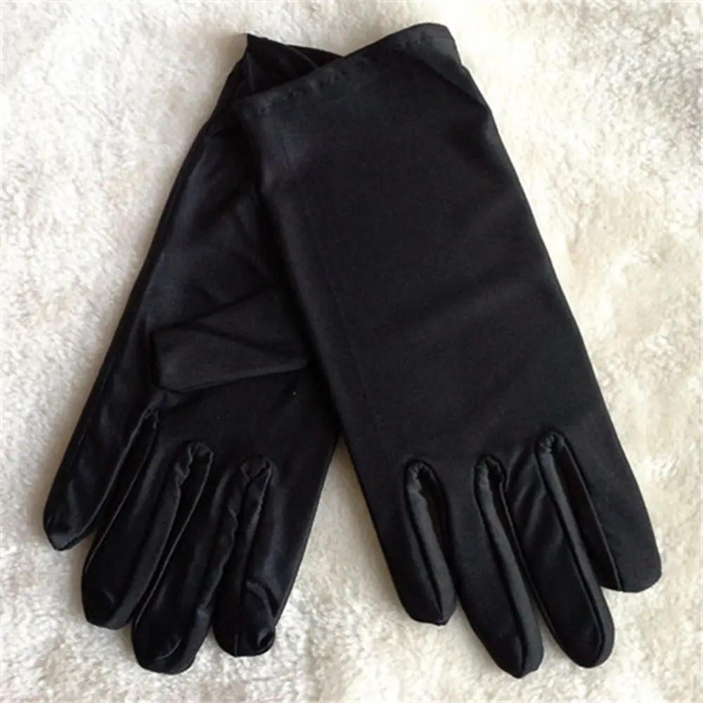 1 пара, модные женские солнцезащитные перчатки для вождения, спандекс, ювелирные изделия, этикет, перчатки для выступлений на лето - Цвет: black