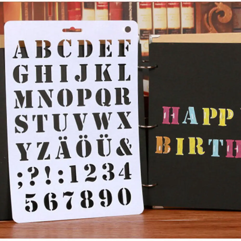 

Alphabet ABC Number Layering Stencils Sticker Painting Scrap booking Paper Card Template Decoration