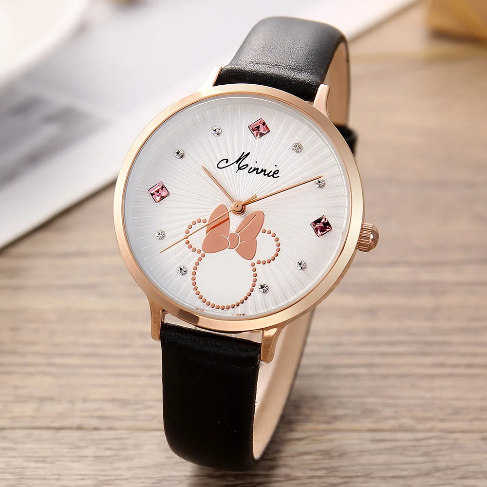 Luxury Brand Design 100 Genuine Disney Leather Women Simple waterproof