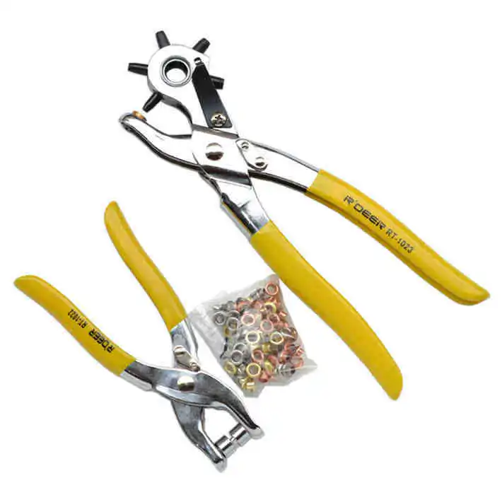 two set revolving leather belt plier punch, belt hole punching plier