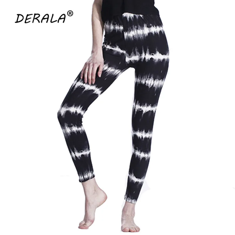 

Ultra Soft Black White Women Workout Leggings Pulse Wave Patterned Fitness Legging High Elastic Leggins High Waisted Pants