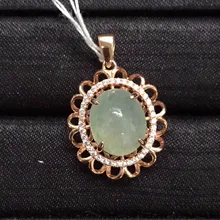classic s925 solid silver real 925 sterling silver fine jewelry natural Myanmer Jade pendant neckalce for women
