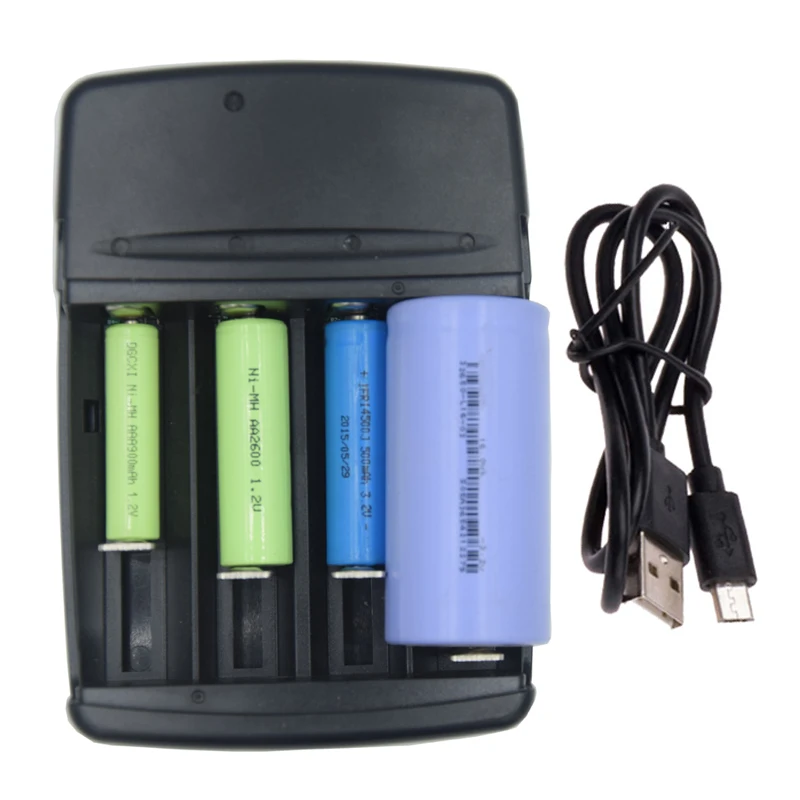 4 слота smart USB зарядное устройство для 3,2 V LiFePo4 18650 18350 22650 14500 10440 16340 1,2 V NIMH NICD C AA AAA аккумулятор АААА