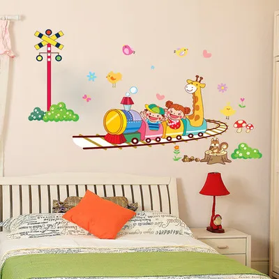 

Wild animals roller coaster sitting room bedroom home decoration wall stickers on the wall
