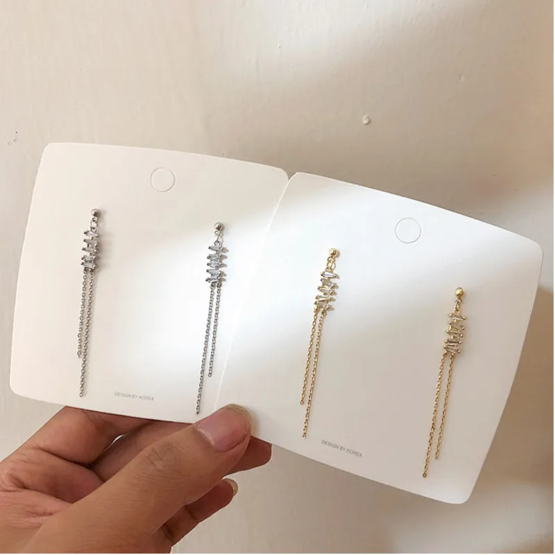 

2019 Female Ear Rings Crystal Zircon Earrings Chain Tassel Long Paragraph Pendant Hypoallergenic Irregular Baroque Jewelry