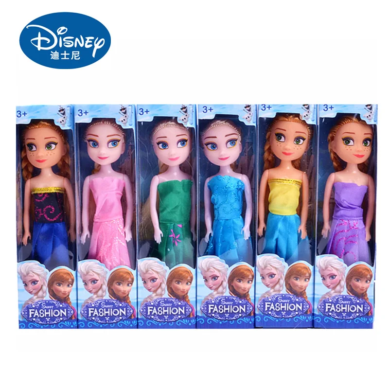 Disney Toys Frozen Princess Movie Cartoon Model Anna and Elsa Doll 17cm Girl CosPlay PVC Action Figure Birthday Party Gifts