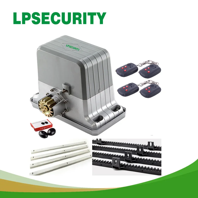1800kg electric sliding gate motor engine with 4m 5m racks gate photocell 4 remote controls 1 keypad button gate photocell lamp