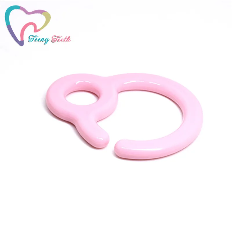 TeenyTeeth 5 шт. мягкие розовые пластиковые кольца для прорезывания зубов для детских колясок игрушки крючок для пустышки зажимы Детские Силиконовые Прорезыватели зажим в форме шарика - Цвет: Pink