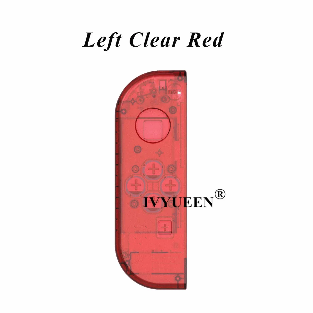 IVYUEEN для Nintendo doswitch NS Joy Con контроллер прозрачный сменный корпус Корпус для Nitendo переключатель Joy-Con крышка - Цвет: Left Clear Red