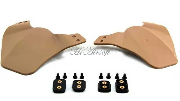 

Airsoft Fast Ach Mich Helmet Rail 2 Side Face Cover Military Tactical Helmet Ear cover with Helmet Rail Accessory Tan Green