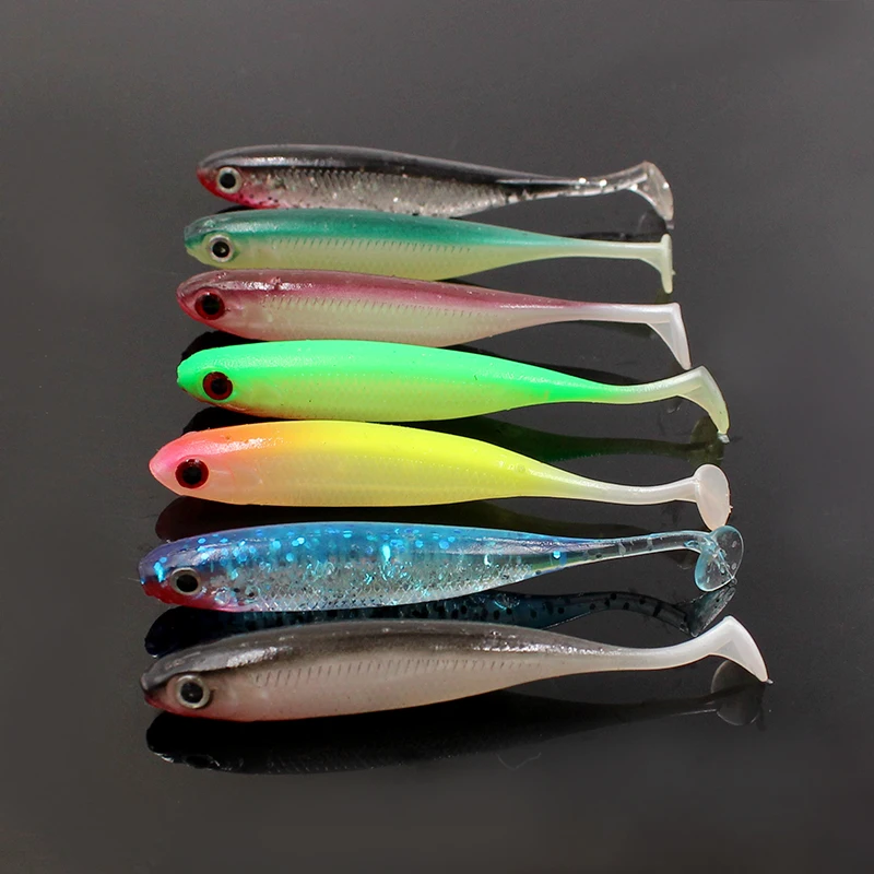 

10pcs 2.6g /70mm Soft Fishing Lure Artificial Baits Plastic For River Fishing 3D Eyes Lure Decoy Fishing Shad Lure