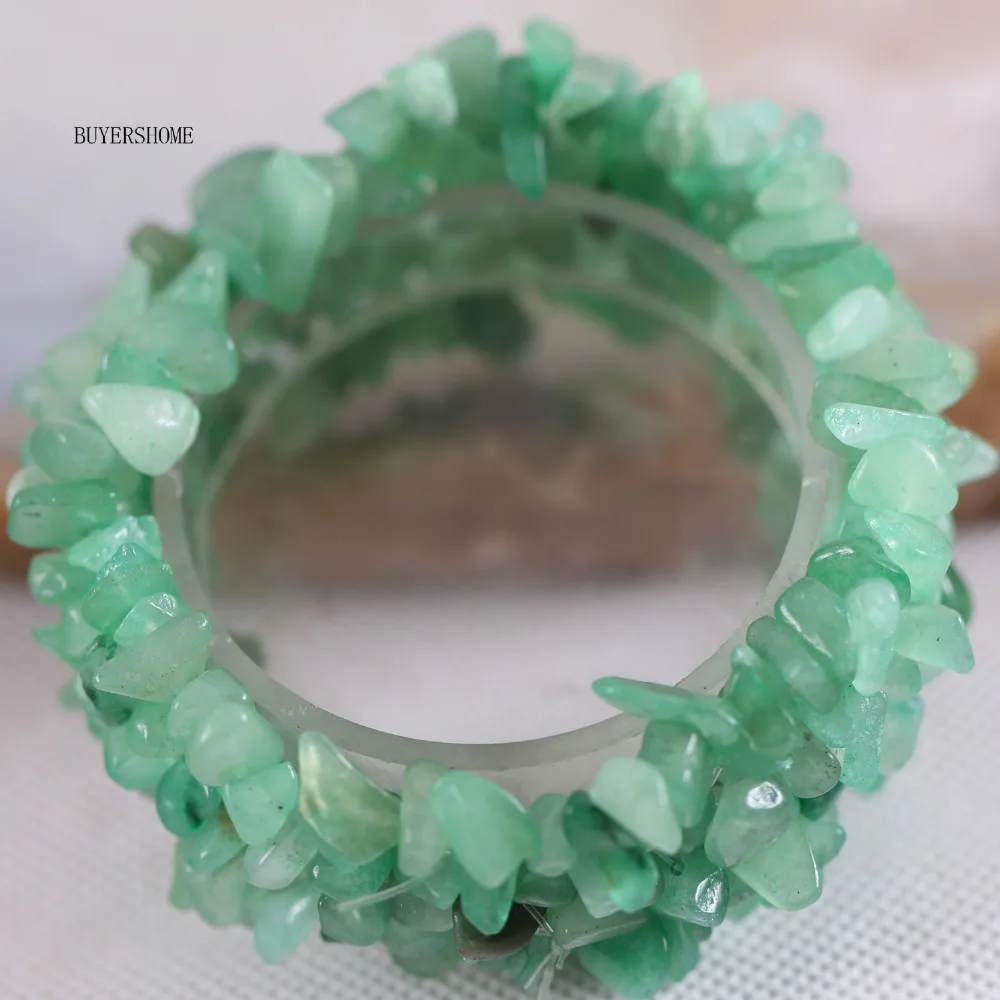 Weave Chip Bead Wrap Bracelet Natural Stone Pulseras Green Chrysoprase Stretch Strand for Women H050 | Украшения и аксессуары