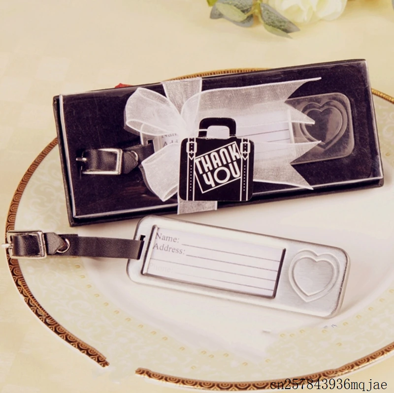 

100pcs Heart Luggage Tag in Black Gift Box Wedding Gifts for Traveling Themed Wedding Souvenirs Party Favors