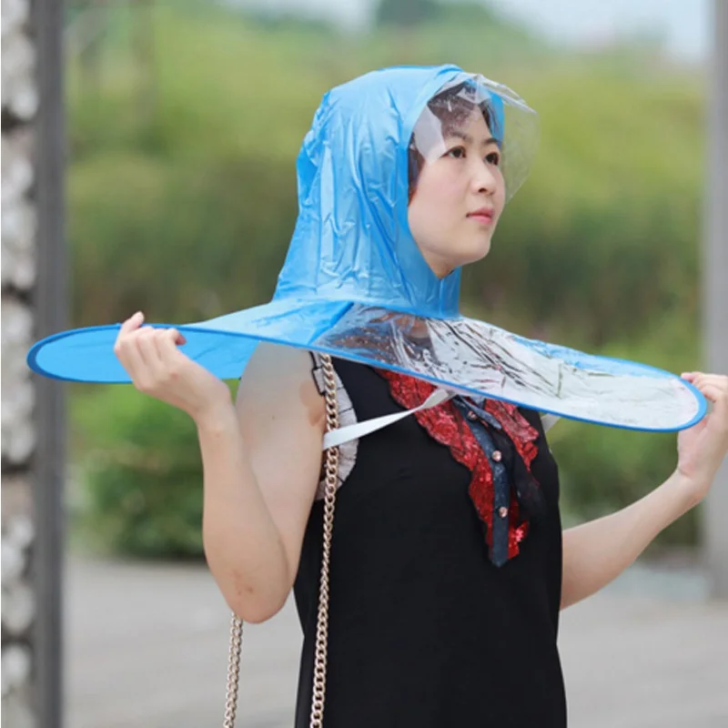 

Outdoor Fishing Cap 1PCS Transparent Umbrellas Rain Coat Raincoat Umbrella Headwear Hat Unisex Fishing Golf Child Adult Cover