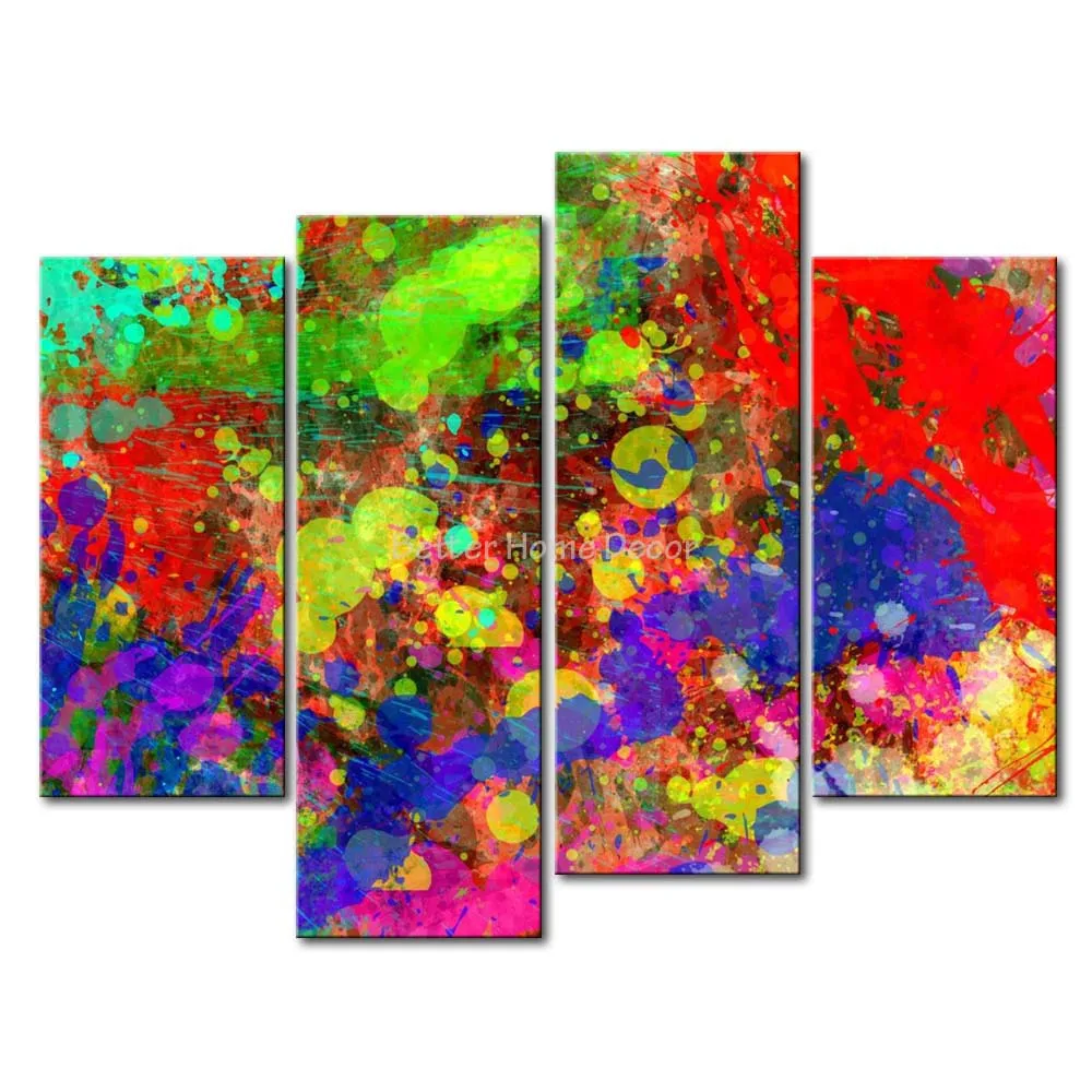 3 Piece Fresh Look Color Wall Art Painting Paint Splash