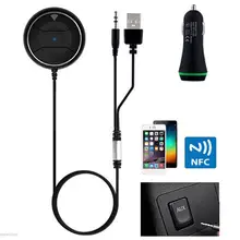 NFC Bluetooth ресивер, автомобильный набор, свободные руки, 3,5 мм с разъемом подачи внешнего сигнала AUX разговор, музыка Потоковое вещание адаптер Dongle громкой связи Mic Магнитная база MP3 плеер