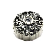 Подлинное 925 пробы серебро талисман с прозрачными CZ сказка Bloom бусины для изготовления ювелирных изделий подходят браслет с шармами Berloque(брелоков