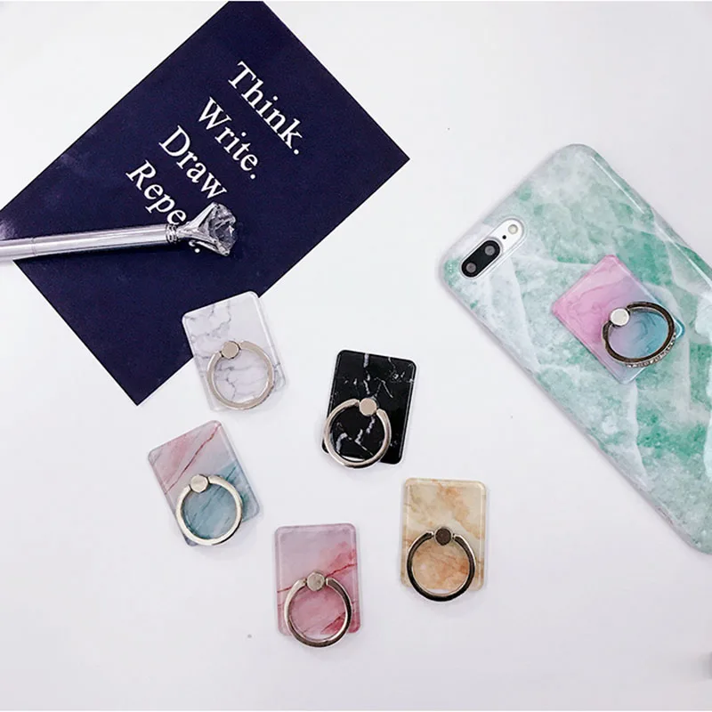 Fashion Colorful Finger Ring Universal Marble For Huawei For Samsung Mobile Phone Cover Smartphone Stand Holder For iPhone Case