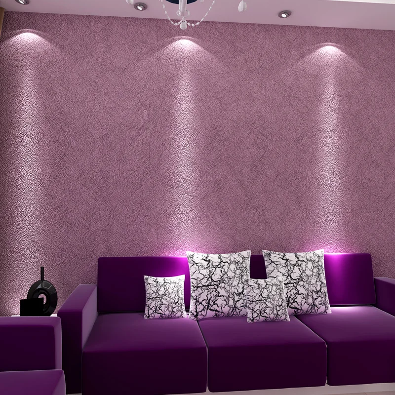 

0.53x9.5 Meter Wedding room bedroom living room shop restaurant solid color yellow purple style waterproof pvc wallpaper