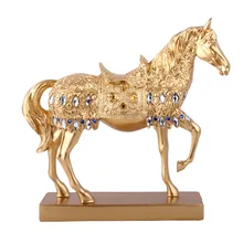 Смола Золотой Серебристый трогательный лошадь статуи в античном стиле украшение животное Скульптура фигурка лошади миниатюрные украшения дома аксессуары