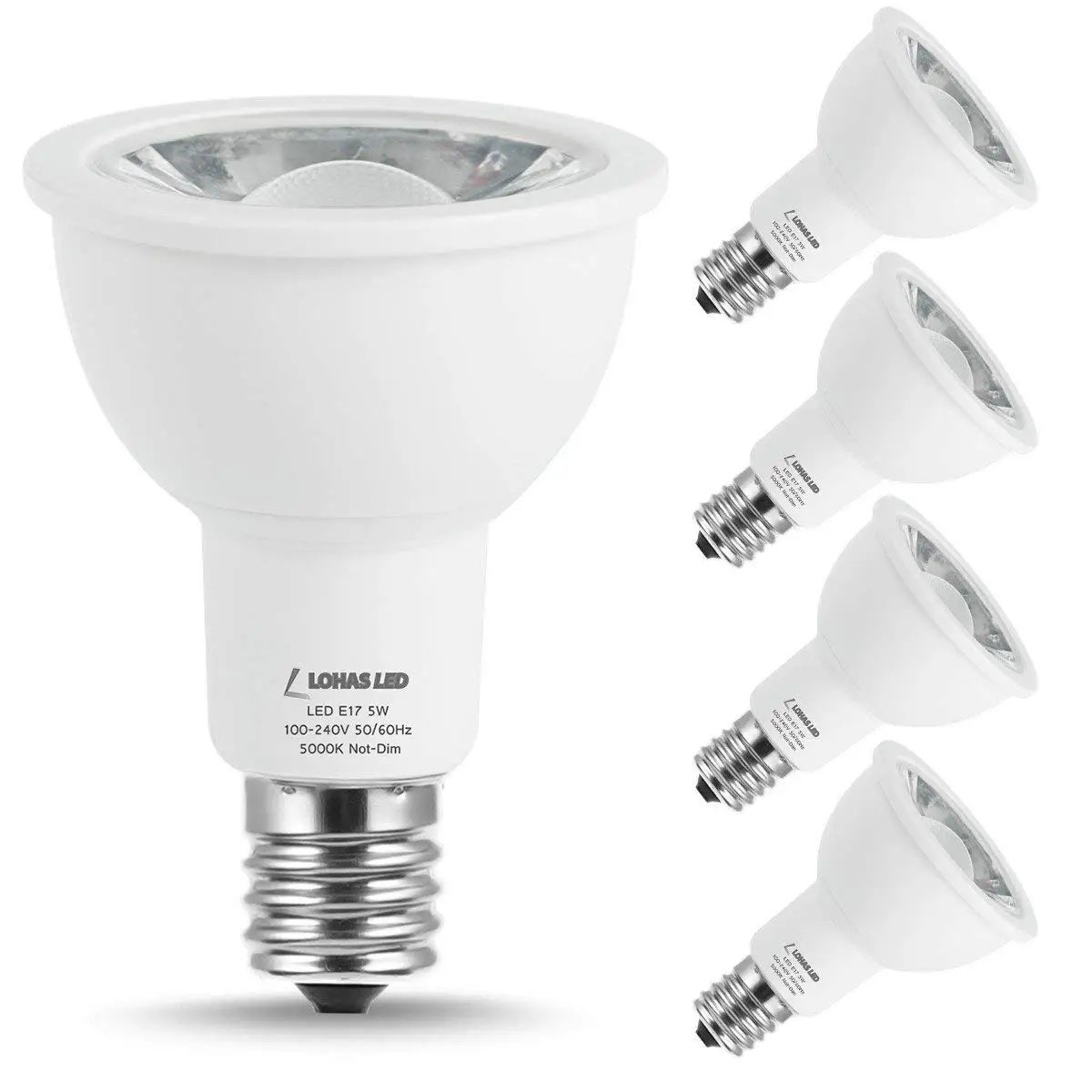 

R14 LED Bulb E17 Reflector LED 40W Light Bulbs Daylight 5000k/550lm for Reading,Cabinet.Spotlight Desk,Exhibition Lamp-4Pack