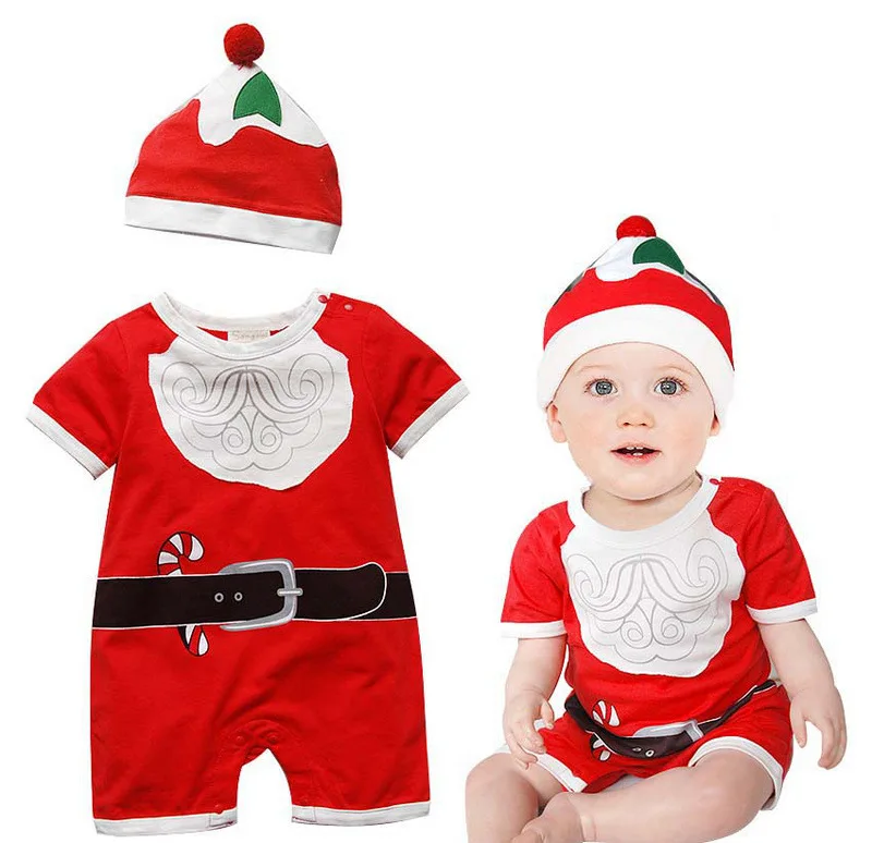 Комбинезон для маленьких девочек и мальчиков; детская Рождественская одежда; рождественское платье для маленьких детей; костюмы Санта-Клауса; платье для маленьких девочек