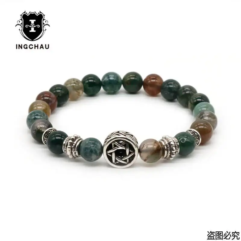 Jewish Star of David Man Bracelets For Man Lava Rock Stone Yurman David Star Pulseras Hombre Pulseras Masculina bracelet jewelry