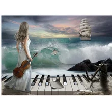 Diy Diamond Painting 3D Sets For Diamond Embroidery Diamond Mosaic Needlework Handmade Beauty seaside music picture HL239