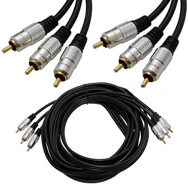 3 м аудио и видео кабель удлинитель 3RCA мужской/3RCA мужской лотоса линия