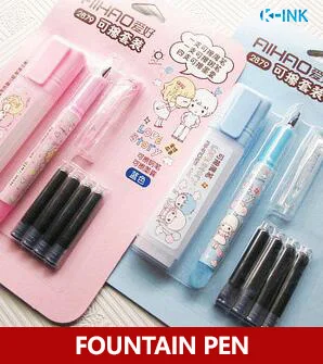 

Erasable fountain pen set with ink refill , students' erasable fountain pen for school writing