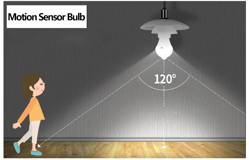 E27 светодиодный светильник, лампа с датчиком движения, 3 Вт, 5 Вт, 7 Вт, 9 Вт, умный светодиодный светильник, 220 В, Bombillas, ампула, светодиодный светильник для дома, крыльца, прихожей