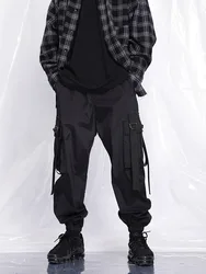 Zk Bolsillos Cinta Pantalones Harem de Carga para Hombre Joggers Ocasionales Holgados Pantalones Tácticos Harajuku Streetwear Hip Hop Moda Negro Zk Bolsillos Cinta Pantalones Harem de Carga para Hombre Joggers Ocasionales Holgados Pantalones Tácticos Harajuku Streetwear Hip Hop Moda Negro