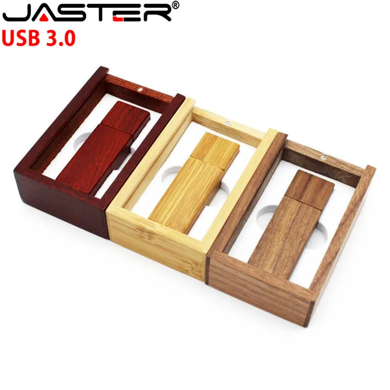 

JASTER USB 3.0 LOGO customized Wooden usb + BOX usb flash drive Memory stick pendrive 4GB 8GB 16GB 32GB 64GB