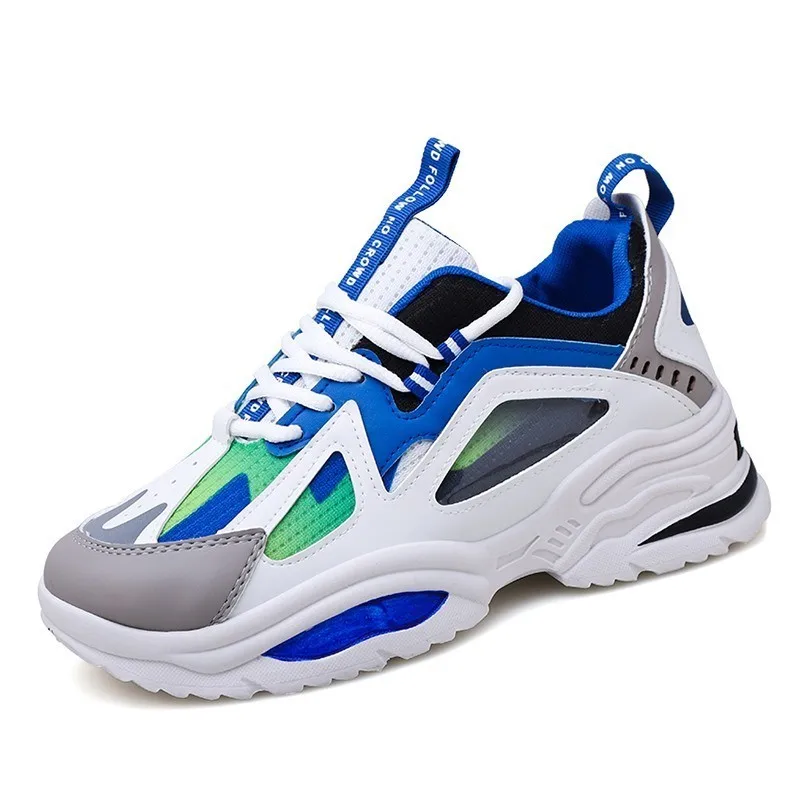 Модная разноцветная брендовая мужская повседневная обувь большого размера; дышащие удобные кроссовки; светильник; Мужская обувь высокого качества; Homme Zapatos - Цвет: G63-Blue