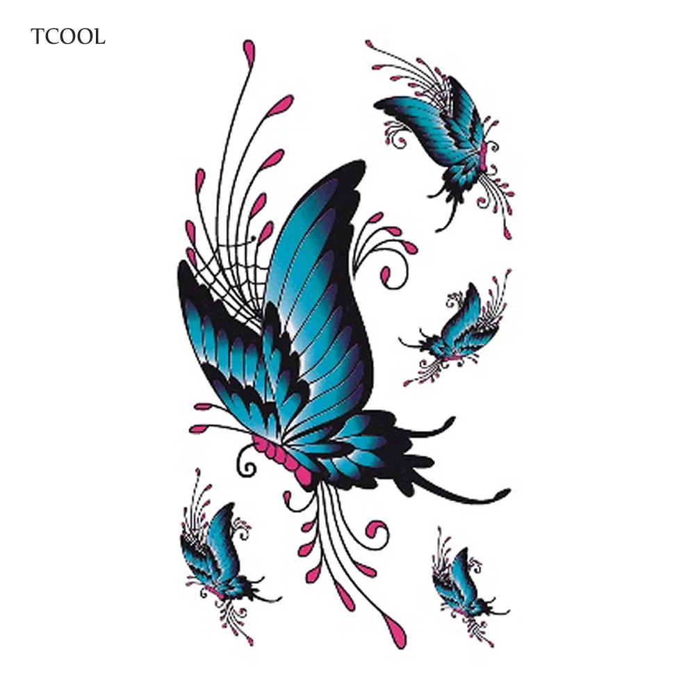 

HXMAN Butterfly Temporary Tattoo Sticker Tattoos for Waterproof Women Fashion Sexy Body Art Kids Hand Fake Tatoo 10.5X6cm A-017