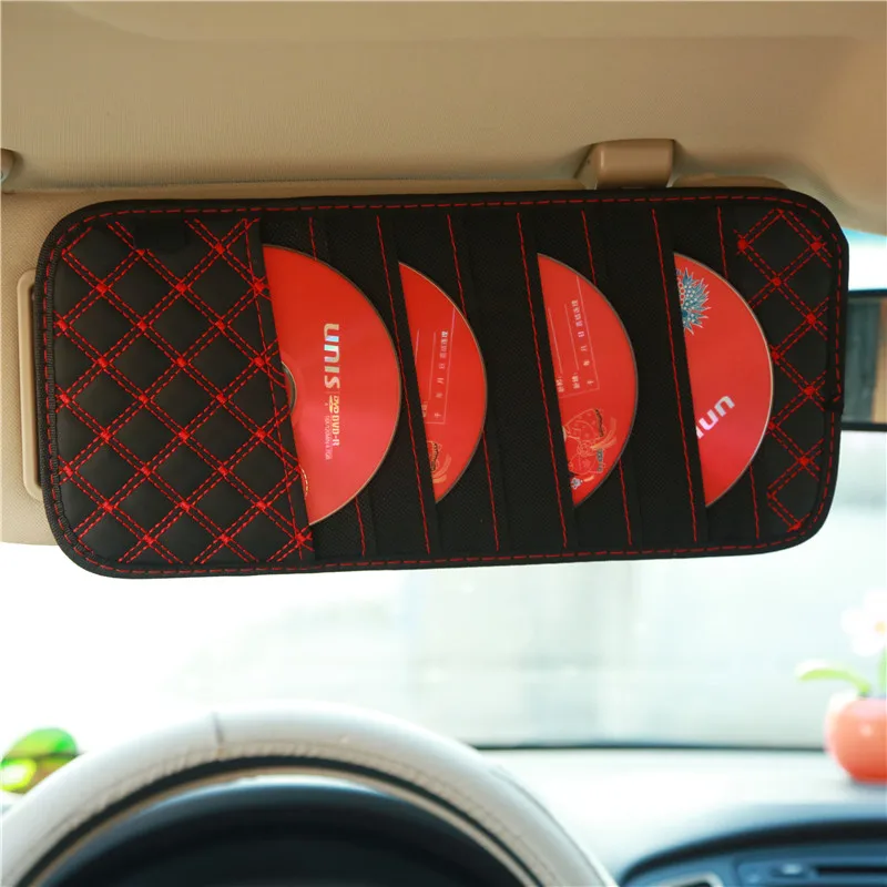 DVD Car Sun Visor Card Case Wallet Storage Holder Bag Sun Visor Sleeve Wallet Holder Clip Car CD