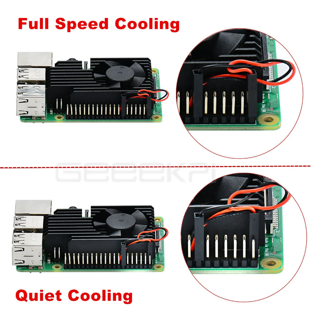 GeeekPi ЧПУ Экстремальный Вентилятор охлаждения радиатора комплект для Raspberry Pi 4B/3B+/3B Plus, не костюм 3B доска