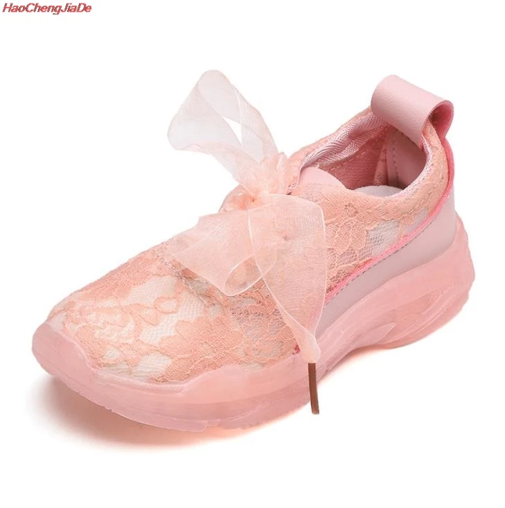 

Girls Shoes Spring & Autumn Fashion Withe Hollow Out Sneakers Breathable Sports Casual Lace For Baby Children Size 26-36
