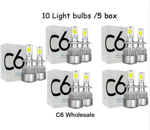 C6 880 881 H7 светодиодный H4 автомобильные Противотуманные фары лампы H27 HB4 HB3 9012 9006 H3 H1 H11 H8 H9 H13 светодиодный свет для автомобиля 12V головного света - Испускаемый цвет: 5pair(10pcs)