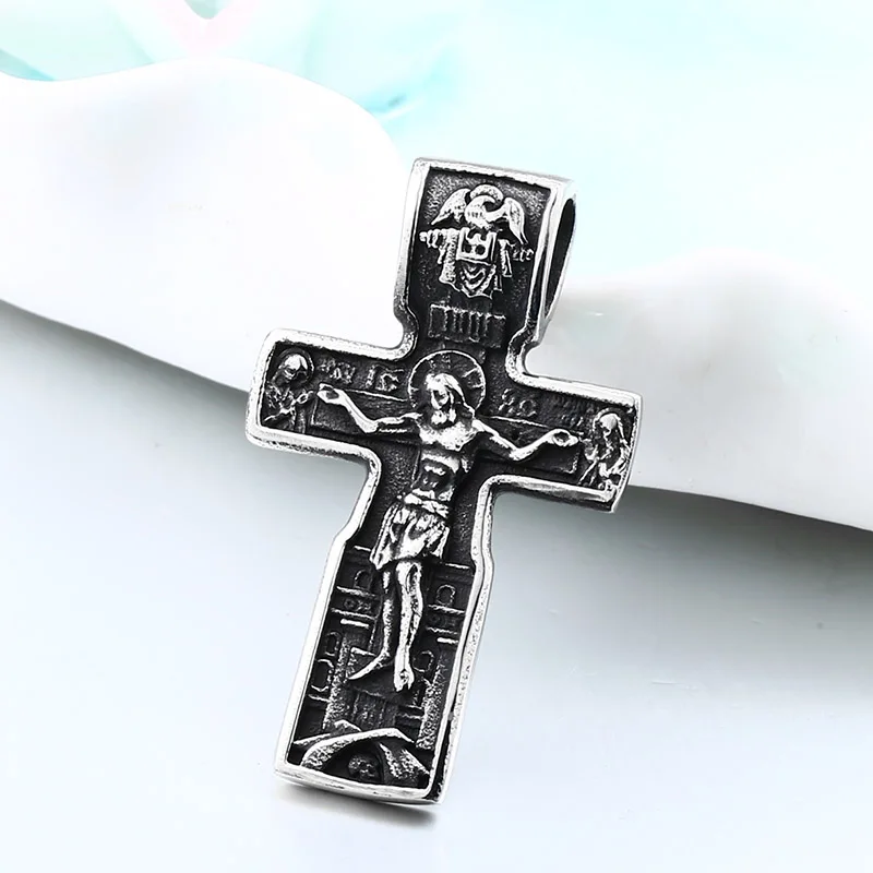 

fashion Christ Jesus Pendant Necklace man 316L Stainless Steel Cross Chain Men Jewelry Gift Religious Jewelry